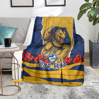 Personalized Parramatta Eels ANZAC Tribute Blanket Poppy Field Soldier Silhouette Aboriginal Rugby Mascot