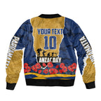 Personalized Parramatta Eels ANZAC Tribute Bomber Jacket Poppy Field Soldier Silhouette Aboriginal Rugby Mascot