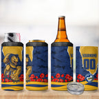 Personalized Parramatta Eels ANZAC Tribute 4 in 1 Can Cooler Tumbler Poppy Field Soldier Silhouette Aboriginal Rugby Mascot