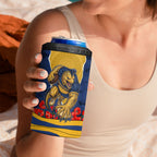 Personalized Parramatta Eels ANZAC Tribute 4 in 1 Can Cooler Tumbler Poppy Field Soldier Silhouette Aboriginal Rugby Mascot