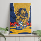 Personalized Parramatta Eels ANZAC Tribute Canvas Wall Art Poppy Field Soldier Silhouette Aboriginal Rugby Mascot