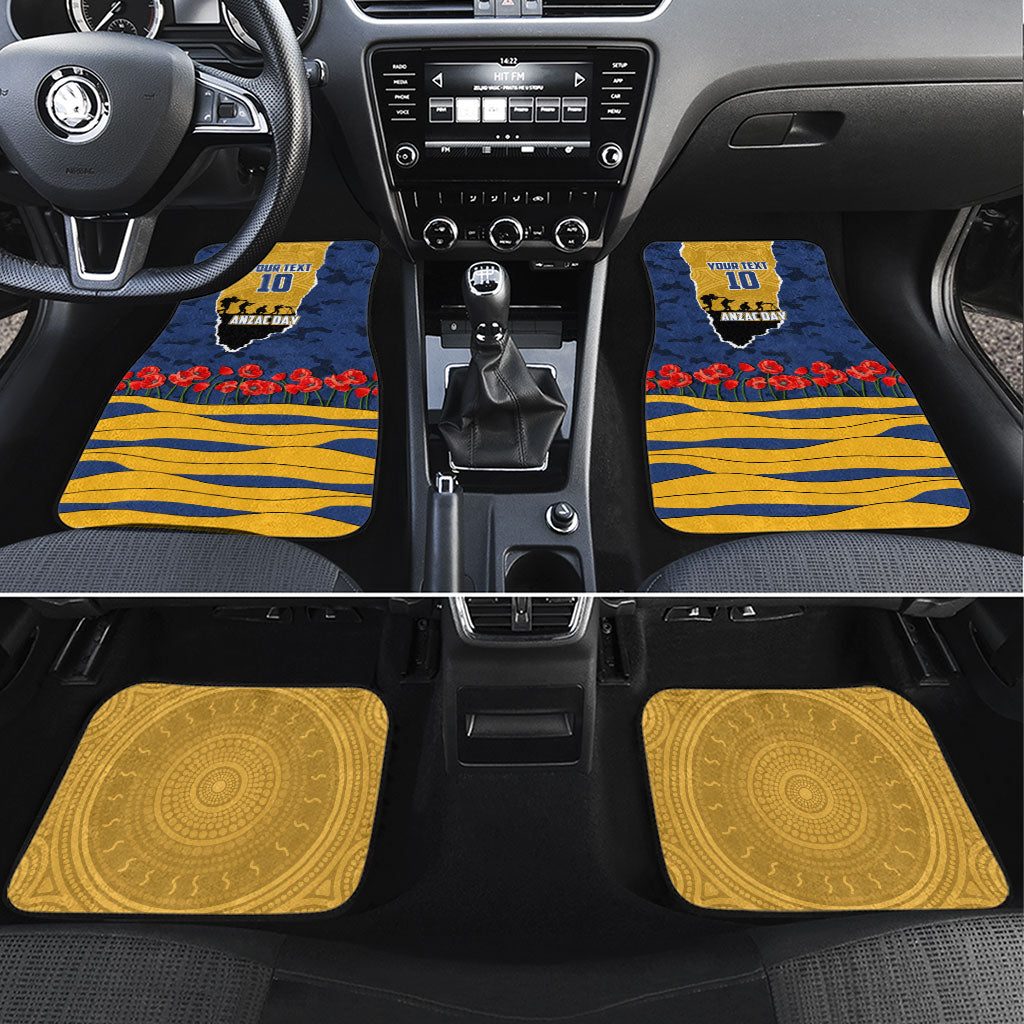 Personalized Parramatta Eels ANZAC Tribute Car Mats Poppy Field Soldier Silhouette Aboriginal Rugby Mascot