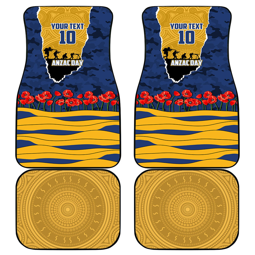Personalized Parramatta Eels ANZAC Tribute Car Mats Poppy Field Soldier Silhouette Aboriginal Rugby Mascot