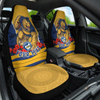 Personalized Parramatta Eels ANZAC Tribute Car Seat Cover Poppy Field Soldier Silhouette Aboriginal Rugby Mascot