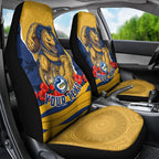 Personalized Parramatta Eels ANZAC Tribute Car Seat Cover Poppy Field Soldier Silhouette Aboriginal Rugby Mascot