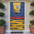 Personalized Parramatta Eels ANZAC Tribute Door Cover Poppy Field Soldier Silhouette Aboriginal Rugby Mascot