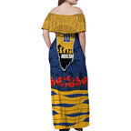 Personalized Parramatta Eels ANZAC Tribute Family Matching Off Shoulder Maxi Dress and Hawaiian Shirt Poppy Field Soldier Silhouette Aboriginal Rugby Mascot