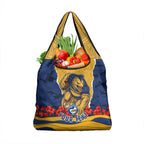 Personalized Parramatta Eels ANZAC Tribute Grocery Bag Poppy Field Soldier Silhouette Aboriginal Rugby Mascot