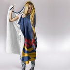 Personalized Parramatta Eels ANZAC Tribute Hooded Blanket Poppy Field Soldier Silhouette Aboriginal Rugby Mascot