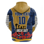Personalized Parramatta Eels ANZAC Tribute Hoodie Poppy Field Soldier Silhouette Aboriginal Rugby Mascot