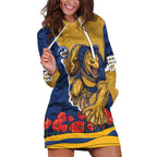 Personalized Parramatta Eels ANZAC Tribute Hoodie Dress Poppy Field Soldier Silhouette Aboriginal Rugby Mascot