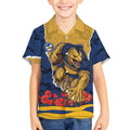 Personalized Parramatta Eels ANZAC Tribute Kid Hawaiian Shirt Poppy Field Soldier Silhouette Aboriginal Rugby Mascot