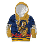 Personalized Parramatta Eels ANZAC Tribute Kid Hoodie Poppy Field Soldier Silhouette Aboriginal Rugby Mascot