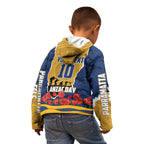 Personalized Parramatta Eels ANZAC Tribute Kid Hoodie Poppy Field Soldier Silhouette Aboriginal Rugby Mascot