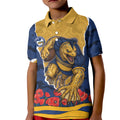 Personalized Parramatta Eels ANZAC Tribute Kid Polo Shirt Poppy Field Soldier Silhouette Aboriginal Rugby Mascot