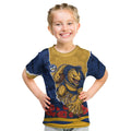 Personalized Parramatta Eels ANZAC Tribute Kid T Shirt Poppy Field Soldier Silhouette Aboriginal Rugby Mascot