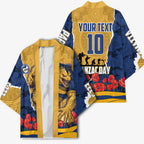 Personalized Parramatta Eels ANZAC Tribute Kimono Poppy Field Soldier Silhouette Aboriginal Rugby Mascot