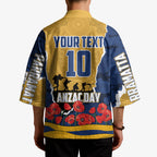 Personalized Parramatta Eels ANZAC Tribute Kimono Poppy Field Soldier Silhouette Aboriginal Rugby Mascot