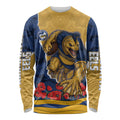 Personalized Parramatta Eels ANZAC Tribute Long Sleeve Shirt Poppy Field Soldier Silhouette Aboriginal Rugby Mascot