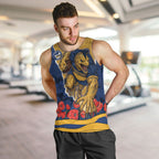 Personalized Parramatta Eels ANZAC Tribute Men Tank Top Poppy Field Soldier Silhouette Aboriginal Rugby Mascot