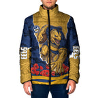 Personalized Parramatta Eels ANZAC Tribute Padded Jacket Poppy Field Soldier Silhouette Aboriginal Rugby Mascot