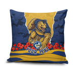 Personalized Parramatta Eels ANZAC Tribute Pillow Cover Poppy Field Soldier Silhouette Aboriginal Rugby Mascot