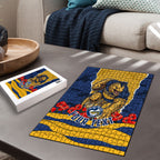 Personalized Parramatta Eels ANZAC Tribute Puzzle Poppy Field Soldier Silhouette Aboriginal Rugby Mascot