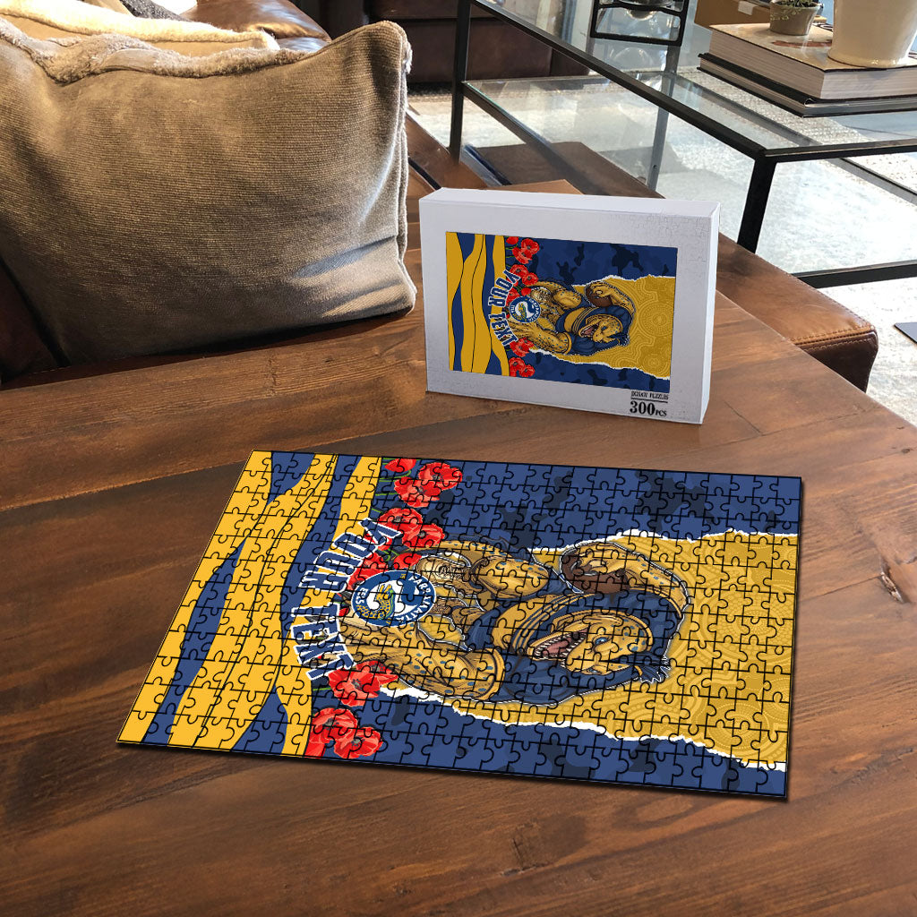 Personalized Parramatta Eels ANZAC Tribute Puzzle Poppy Field Soldier Silhouette Aboriginal Rugby Mascot