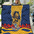 Personalized Parramatta Eels ANZAC Tribute Quilt Poppy Field Soldier Silhouette Aboriginal Rugby Mascot