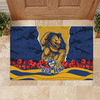 Personalized Parramatta Eels ANZAC Tribute Rubber Doormat Poppy Field Soldier Silhouette Aboriginal Rugby Mascot