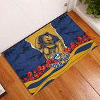 Personalized Parramatta Eels ANZAC Tribute Rubber Doormat Poppy Field Soldier Silhouette Aboriginal Rugby Mascot
