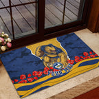 Personalized Parramatta Eels ANZAC Tribute Rubber Doormat Poppy Field Soldier Silhouette Aboriginal Rugby Mascot