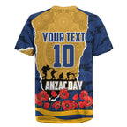 Personalized Parramatta Eels ANZAC Tribute Rugby Jersey Poppy Field Soldier Silhouette Aboriginal Rugby Mascot