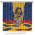 Personalized Parramatta Eels ANZAC Tribute Shower Curtain Poppy Field Soldier Silhouette Aboriginal Rugby Mascot