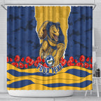 Personalized Parramatta Eels ANZAC Tribute Shower Curtain Poppy Field Soldier Silhouette Aboriginal Rugby Mascot