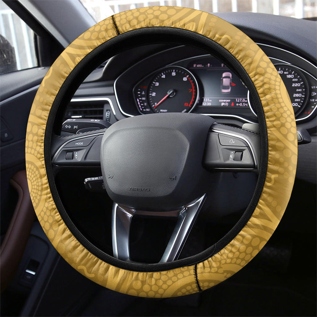 Parramatta Eels ANZAC Tribute Steering Wheel Cover Poppy Field Soldier Silhouette Aboriginal Rugby Mascot