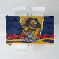 Personalized Parramatta Eels ANZAC Tribute Tablecloth Poppy Field Soldier Silhouette Aboriginal Rugby Mascot