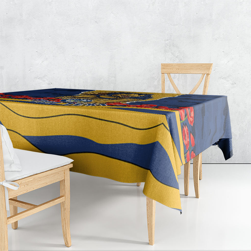 Personalized Parramatta Eels ANZAC Tribute Tablecloth Poppy Field Soldier Silhouette Aboriginal Rugby Mascot
