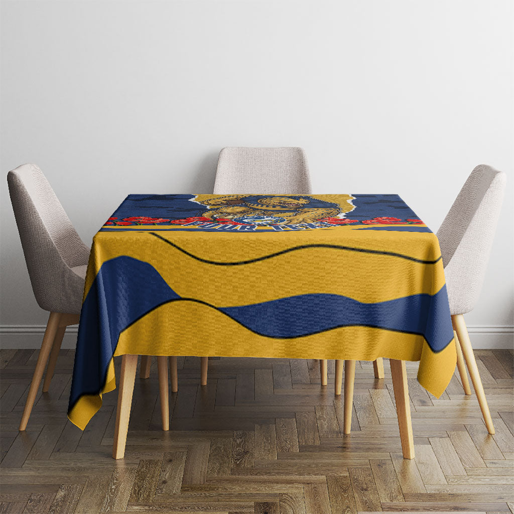 Personalized Parramatta Eels ANZAC Tribute Tablecloth Poppy Field Soldier Silhouette Aboriginal Rugby Mascot