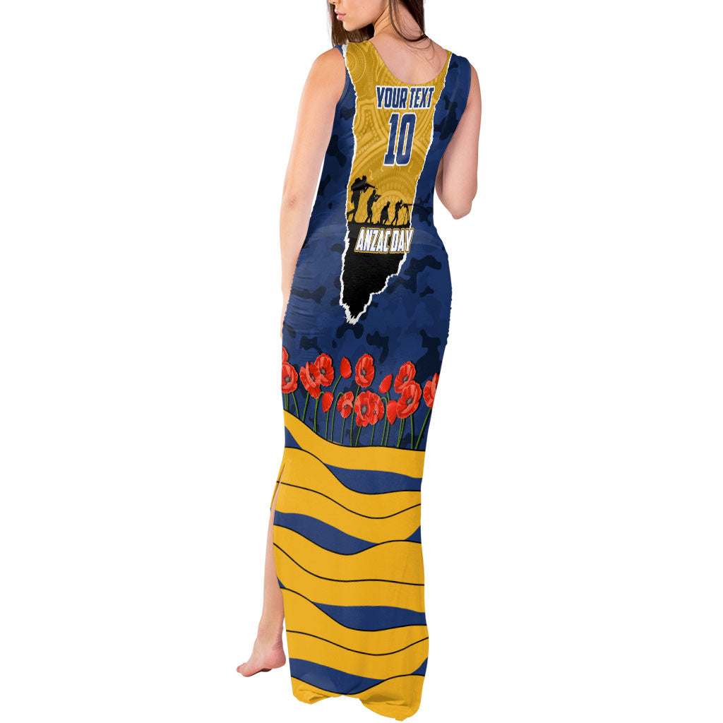 Personalized Parramatta Eels ANZAC Tribute Tank Maxi Dress Poppy Field Soldier Silhouette Aboriginal Rugby Mascot
