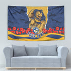 Personalized Parramatta Eels ANZAC Tribute Tapestry Poppy Field Soldier Silhouette Aboriginal Rugby Mascot