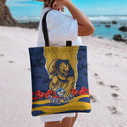 Personalized Parramatta Eels ANZAC Tribute Tote Bag Poppy Field Soldier Silhouette Aboriginal Rugby Mascot