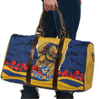 Personalized Parramatta Eels ANZAC Tribute Travel Bag Poppy Field Soldier Silhouette Aboriginal Rugby Mascot
