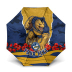 Personalized Parramatta Eels ANZAC Tribute Umbrella Poppy Field Soldier Silhouette Aboriginal Rugby Mascot