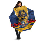 Personalized Parramatta Eels ANZAC Tribute Umbrella Poppy Field Soldier Silhouette Aboriginal Rugby Mascot