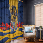 Personalized Parramatta Eels ANZAC Tribute Window Curtain Poppy Field Soldier Silhouette Aboriginal Rugby Mascot
