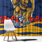 Personalized Parramatta Eels ANZAC Tribute Window Curtain Poppy Field Soldier Silhouette Aboriginal Rugby Mascot