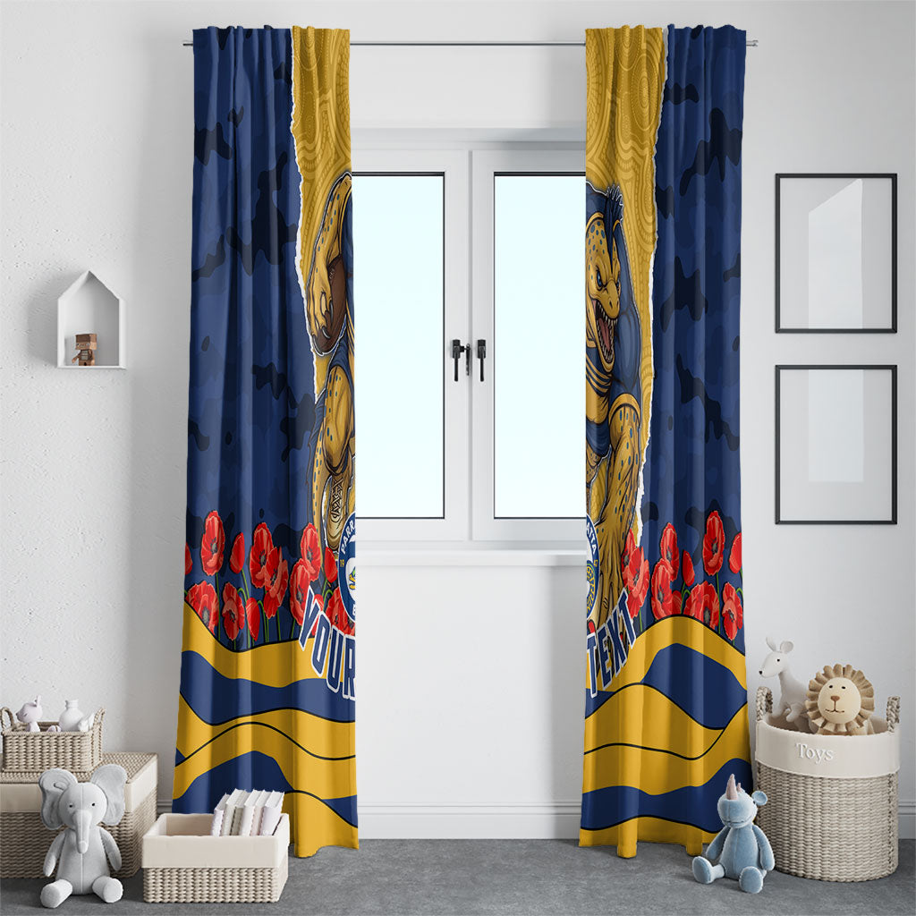 Personalized Parramatta Eels ANZAC Tribute Window Curtain Poppy Field Soldier Silhouette Aboriginal Rugby Mascot