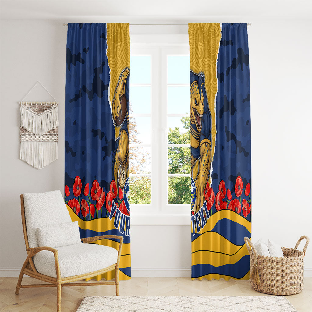 Personalized Parramatta Eels ANZAC Tribute Window Curtain Poppy Field Soldier Silhouette Aboriginal Rugby Mascot