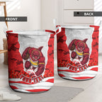 Personalized Dolphins ANZAC Tribute Laundry Basket Poppy Field Soldier Silhouette Aboriginal Rugby Mascot